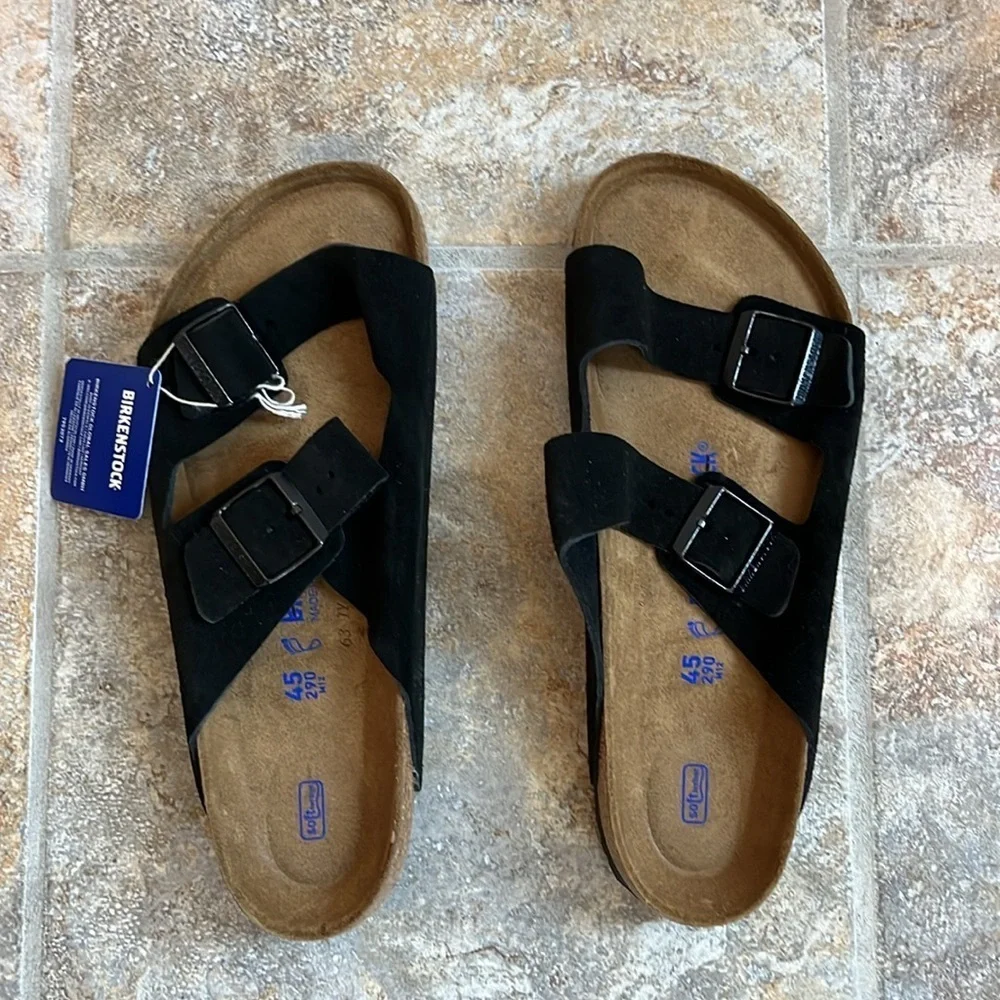 Birkenstock Arizona Soft Footbed Suede Leather Sandals Size 12 NWT